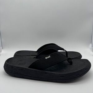 KLLY New Moon Black Recovery Flip Flop Sandals Size 10 Textured Footbed Comfort